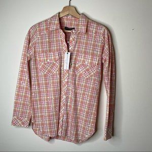 Generation Love Plaid Pink Agnes Shirt NWT XS